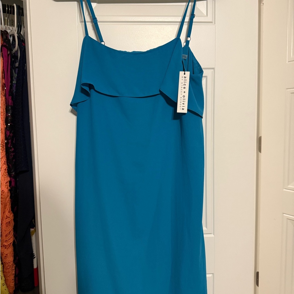 Alice+Olivia Blue Spaghetti StrapDress